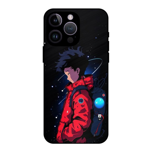 Cute Space Boy Metal Back Case for iPhone 14 Pro Max