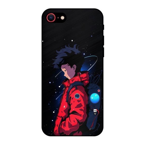 Cute Space Boy Metal Back Case for iPhone 8