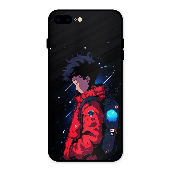 Cute Space Boy Metal Back Case for iPhone 8 Plus