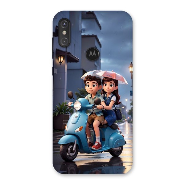 Cute Teen Scooter Back Case for Motorola One Power