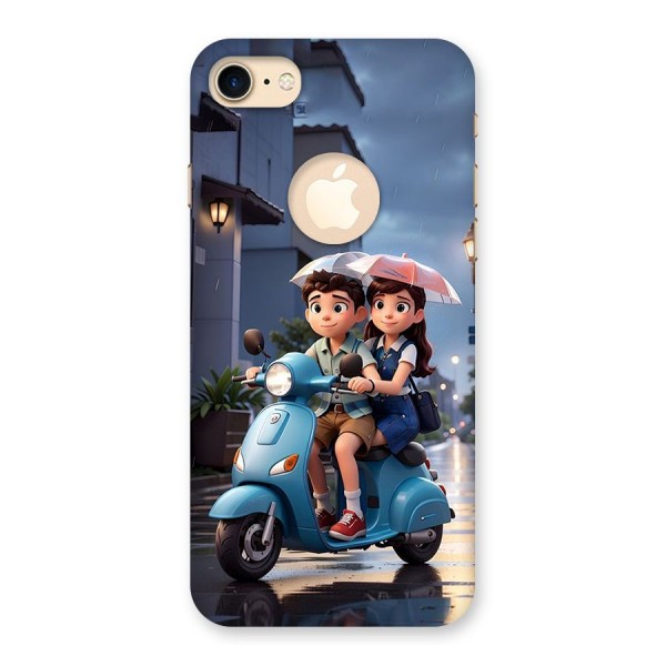 Cute Teen Scooter Back Case for iPhone 8 Logo Cut