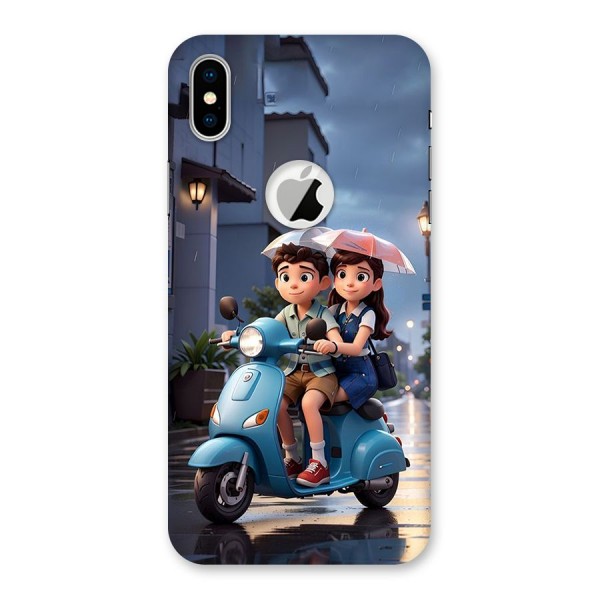 Cute Teen Scooter Back Case for iPhone XS Logo Cut