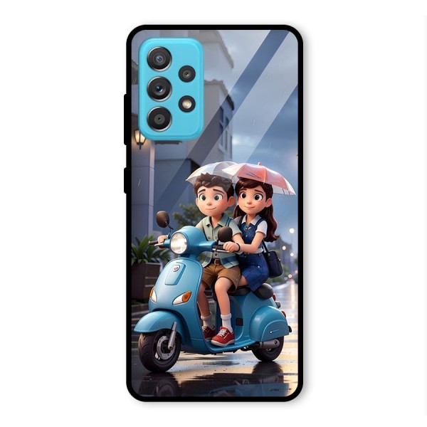 Cute Teen Scooter Glass Back Case for Galaxy A52