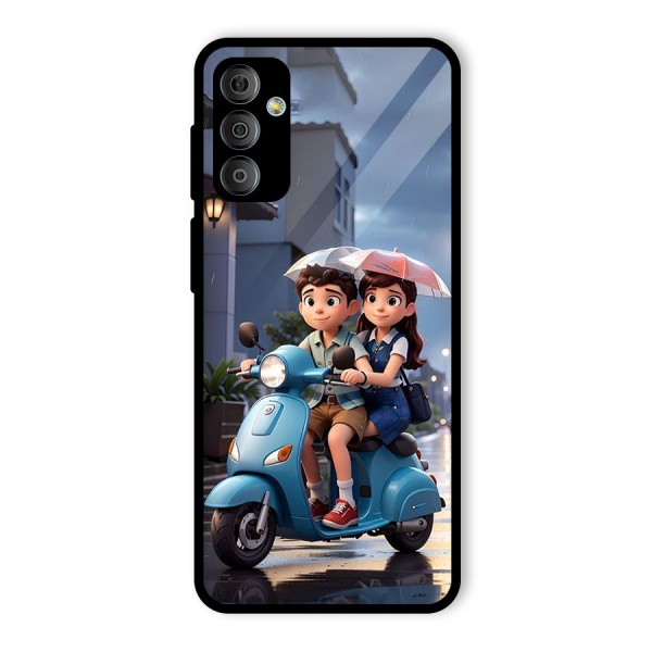 Cute Teen Scooter Glass Back Case for Galaxy F23