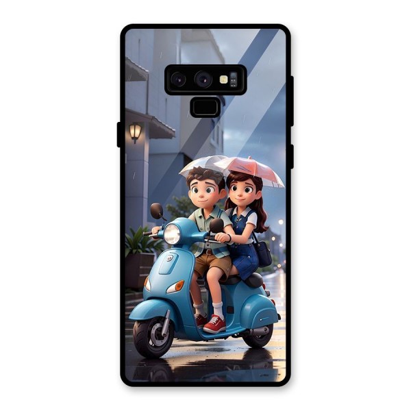 Cute Teen Scooter Glass Back Case for Galaxy Note 9