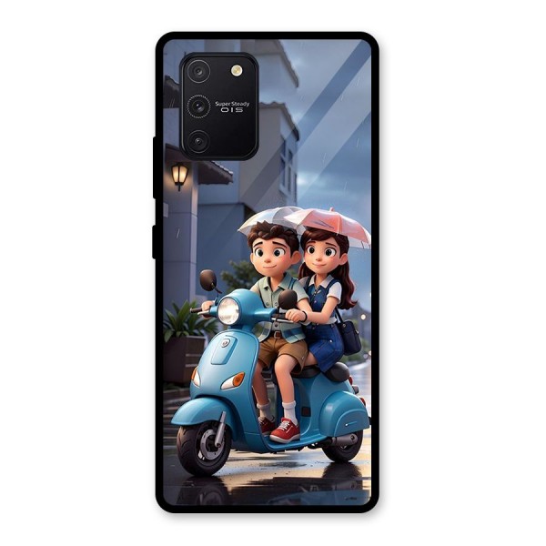 Cute Teen Scooter Glass Back Case for Galaxy S10 Lite