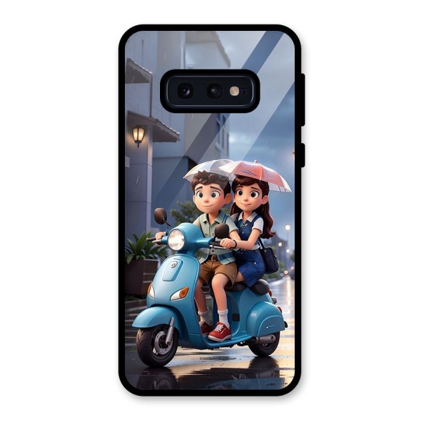 Cute Teen Scooter Glass Back Case for Galaxy S10e