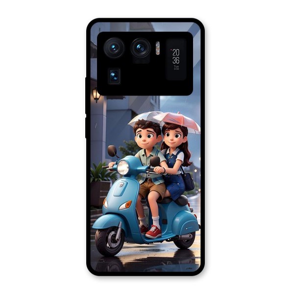 Cute Teen Scooter Glass Back Case for Mi 11 Ultra