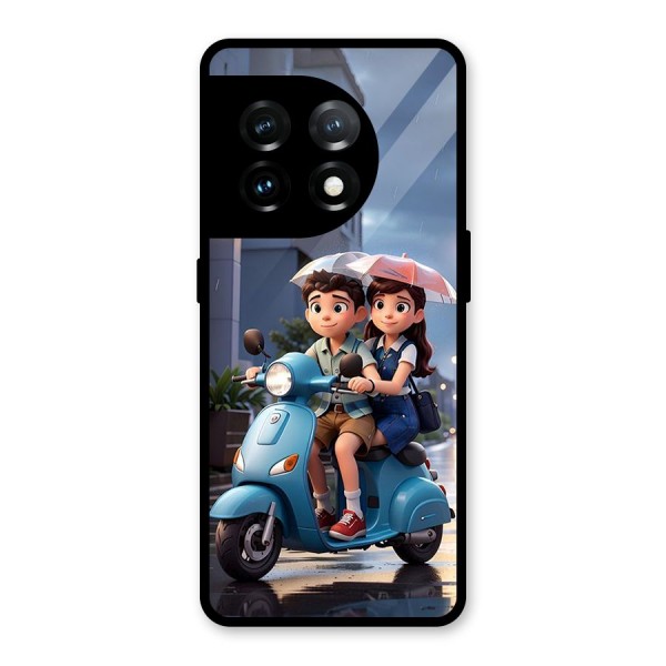 Cute Teen Scooter Glass Back Case for OnePlus 11