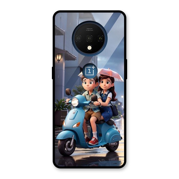 Cute Teen Scooter Glass Back Case for OnePlus 7T