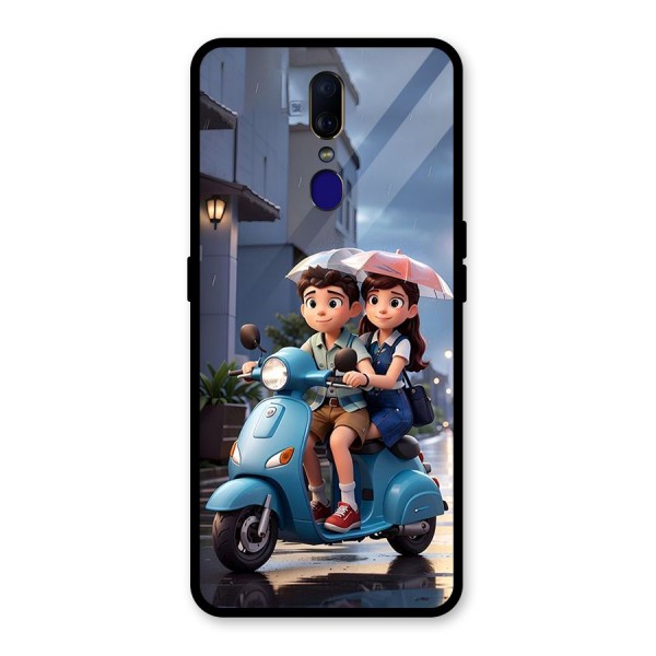 Cute Teen Scooter Glass Back Case for Oppo F11