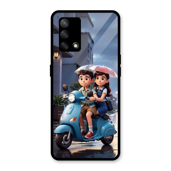 Cute Teen Scooter Glass Back Case for Oppo F19