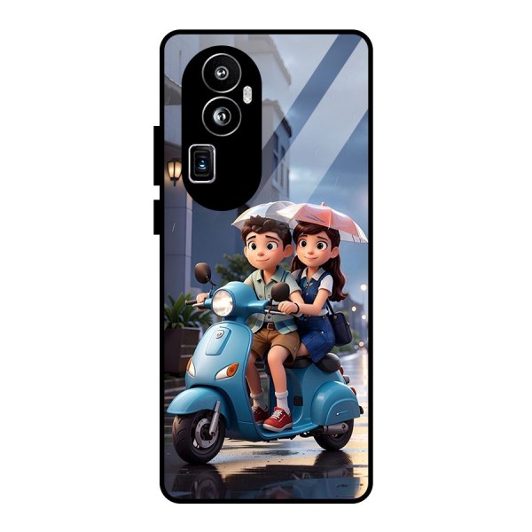 Cute Teen Scooter Glass Back Case for Oppo Reno10 Pro Plus