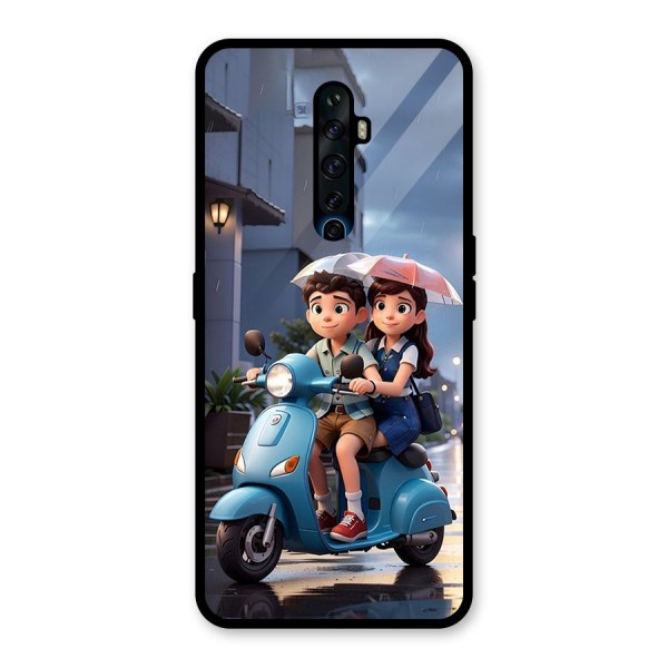 Cute Teen Scooter Glass Back Case for Oppo Reno2 Z