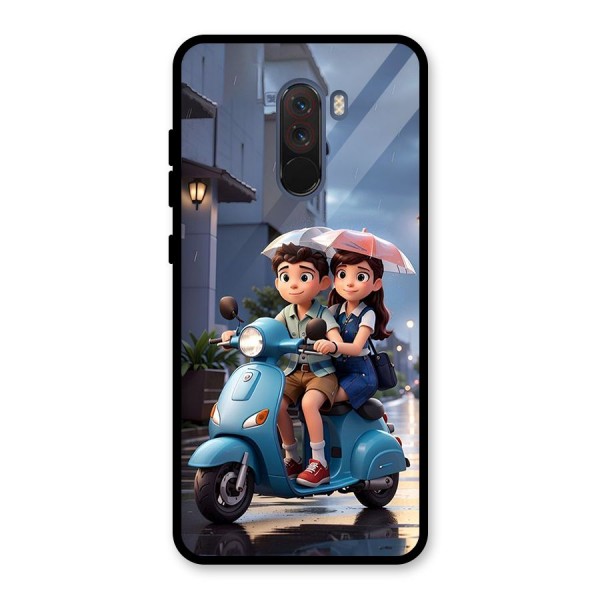 Cute Teen Scooter Glass Back Case for Poco F1