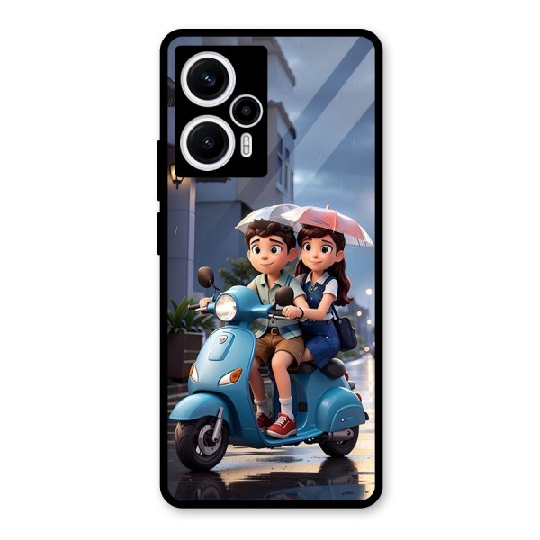 Cute Teen Scooter Glass Back Case for Poco F5