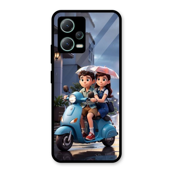 Cute Teen Scooter Glass Back Case for Poco X5