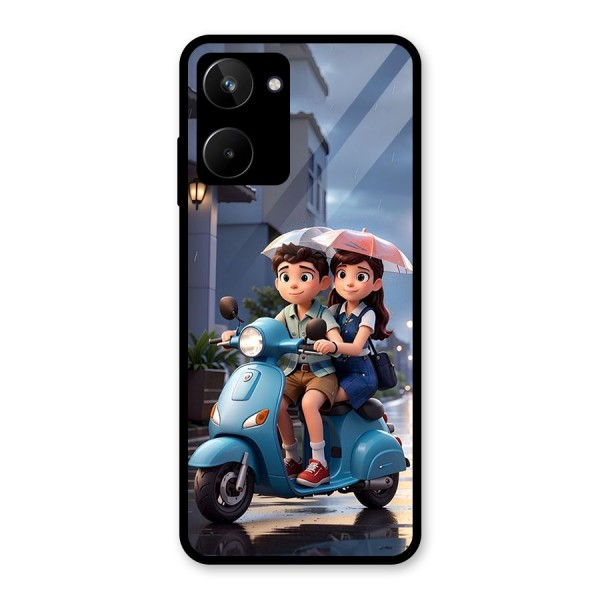 Cute Teen Scooter Glass Back Case for Realme 10