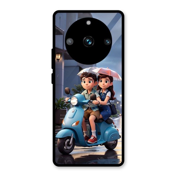 Cute Teen Scooter Glass Back Case for Realme 11 Pro