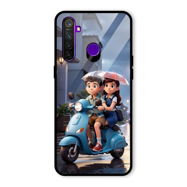 Cute Teen Scooter Glass Back Case for Realme 5 Pro