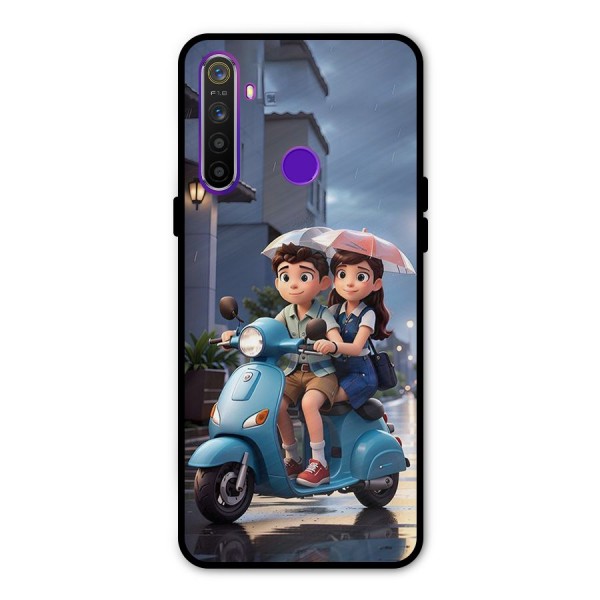 Cute Teen Scooter Glass Back Case for Realme 5s