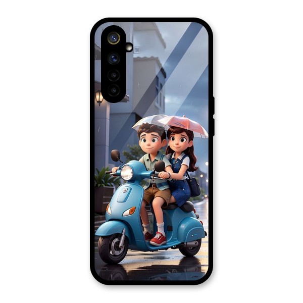 Cute Teen Scooter Glass Back Case for Realme 6