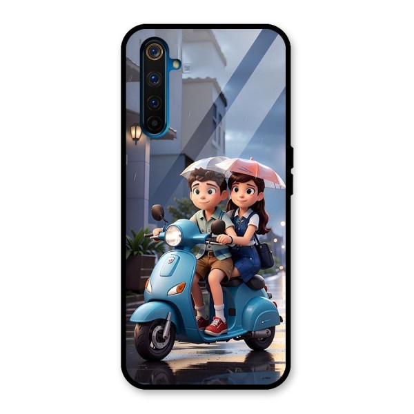 Cute Teen Scooter Glass Back Case for Realme 6 Pro