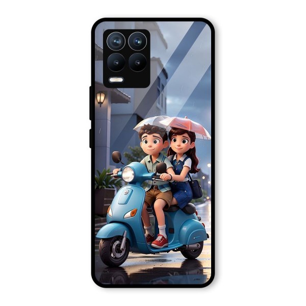 Cute Teen Scooter Glass Back Case for Realme 8