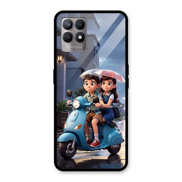 Cute Teen Scooter Glass Back Case for Realme 8i