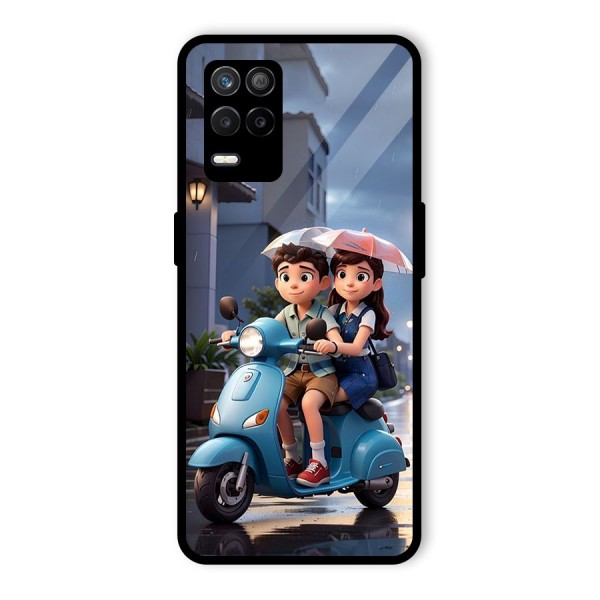 Cute Teen Scooter Glass Back Case for Realme 8s 5G