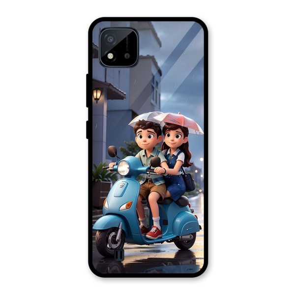 Cute Teen Scooter Glass Back Case for Realme C11 2021