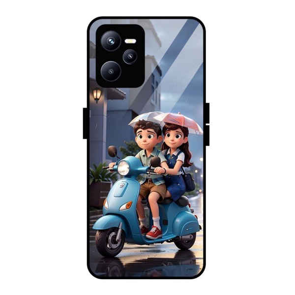 Cute Teen Scooter Glass Back Case for Realme C35