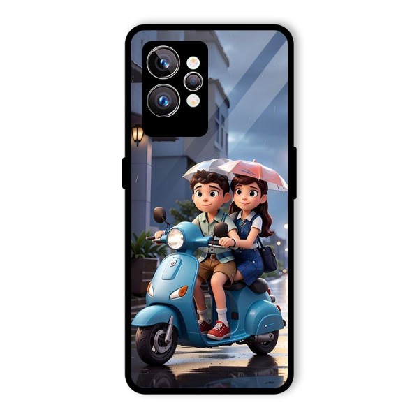 Cute Teen Scooter Glass Back Case for Realme GT2 Pro