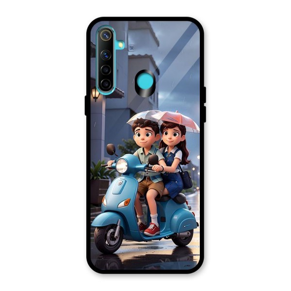 Cute Teen Scooter Glass Back Case for Realme Narzo 10