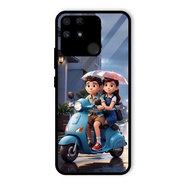 Cute Teen Scooter Glass Back Case for Realme Narzo 50A