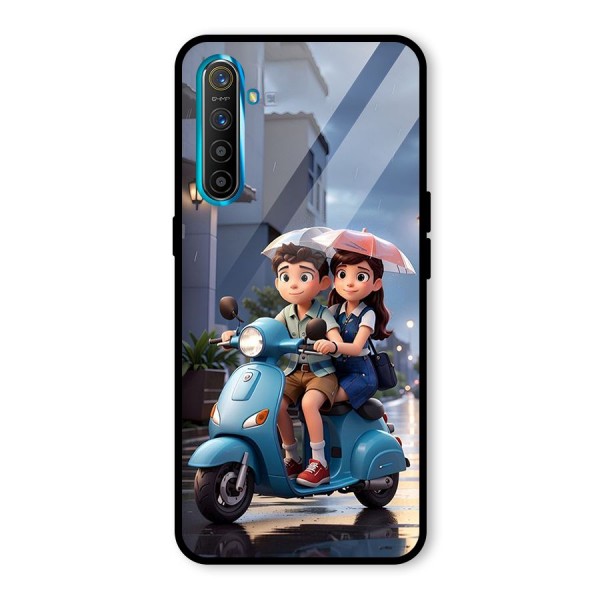 Cute Teen Scooter Glass Back Case for Realme X2