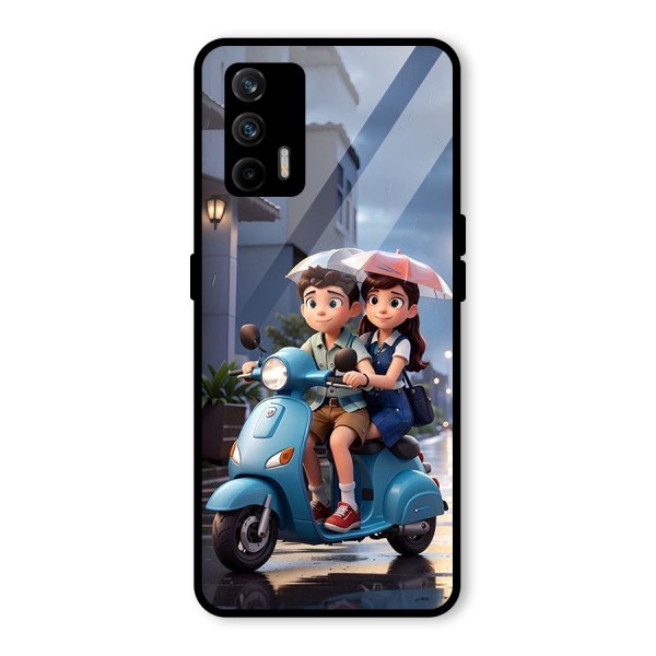 Cute Teen Scooter Glass Back Case for Realme X7 Max