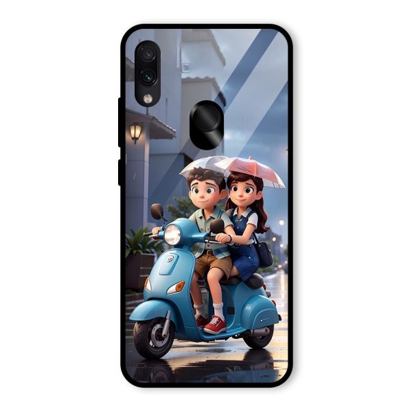 Cute Teen Scooter Glass Back Case for Redmi Note 7