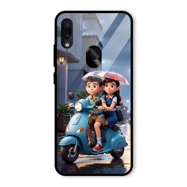 Cute Teen Scooter Glass Back Case for Redmi Note 7S