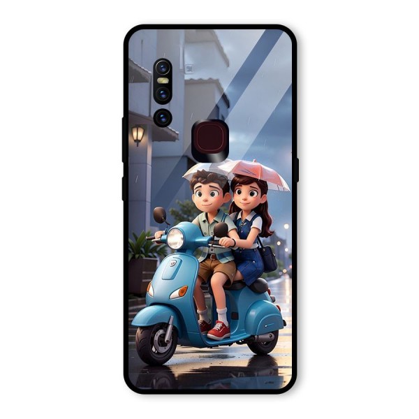 Cute Teen Scooter Glass Back Case for Vivo V15