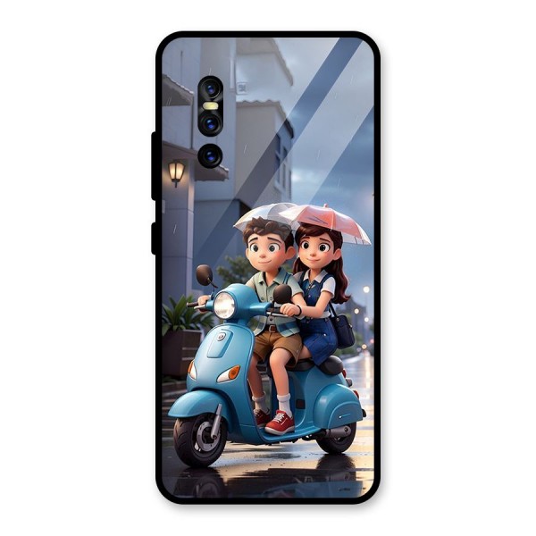 Cute Teen Scooter Glass Back Case for Vivo V15 Pro