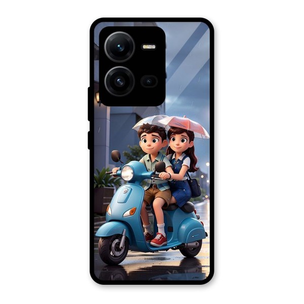 Cute Teen Scooter Glass Back Case for Vivo V25