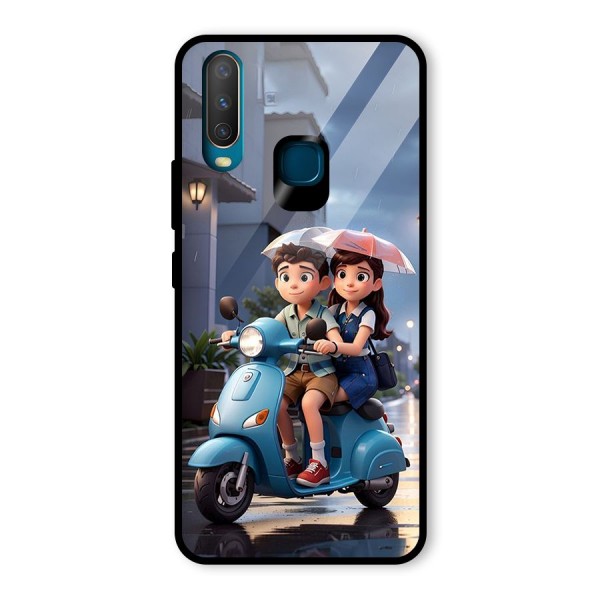 Cute Teen Scooter Glass Back Case for Vivo Y17