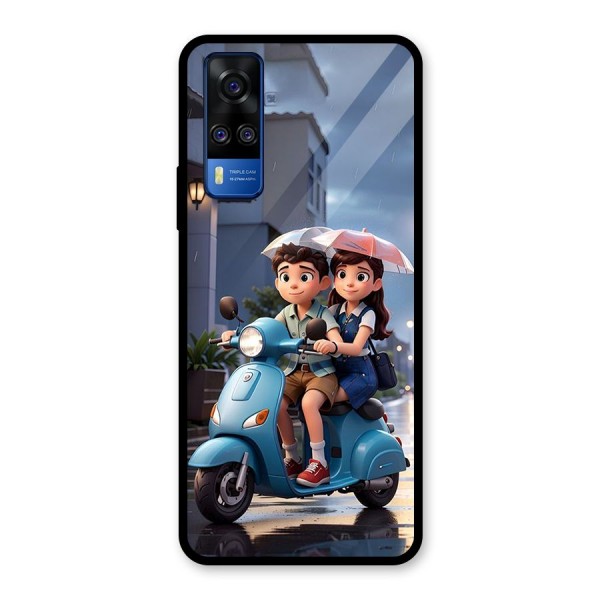 Cute Teen Scooter Glass Back Case for Vivo Y51