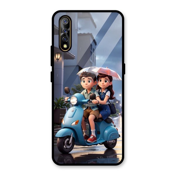 Cute Teen Scooter Glass Back Case for Vivo Z1x