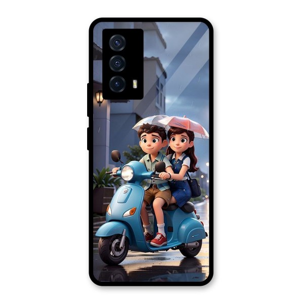 Cute Teen Scooter Glass Back Case for Vivo iQOO Z5