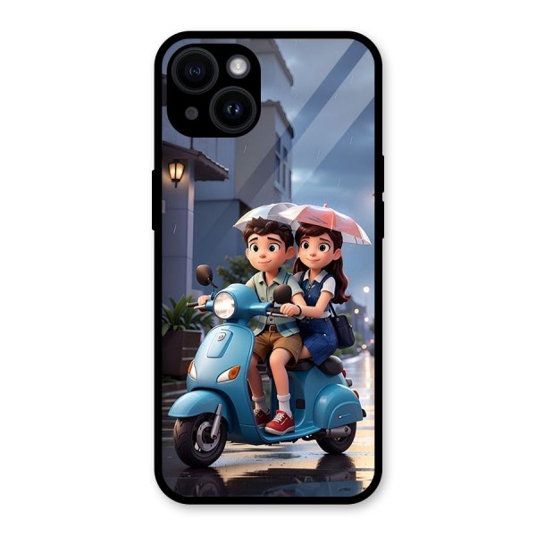 Cute Teen Scooter Glass Back Case for iPhone 14