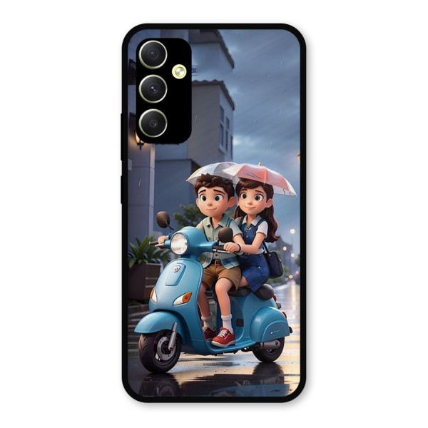 Cute Teen Scooter Metal Back Case for Galaxy A34