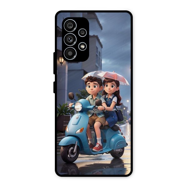 Cute Teen Scooter Metal Back Case for Galaxy A53 5G