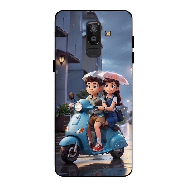 Cute Teen Scooter Metal Back Case for Galaxy J8